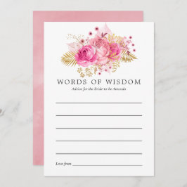 Rosa & Guld Ro Watercolor Möhippa Adress Inbjudningar