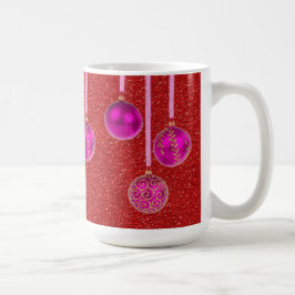 Rosa Guld Röda Glitter God Jul Julgranskulor Mugg