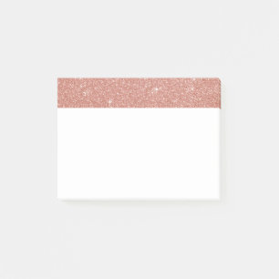 Rosa guld - rodna rosaglitter och gnistra post-it block