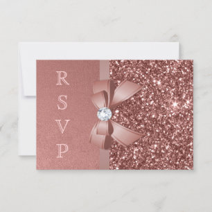 Rosa Guld Rodnad Glitterbåge RSVP OSA Kort