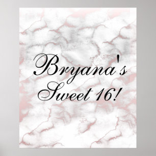 Rosa Guld Rosa Marmor Modern Chic Trendig Fest Poster