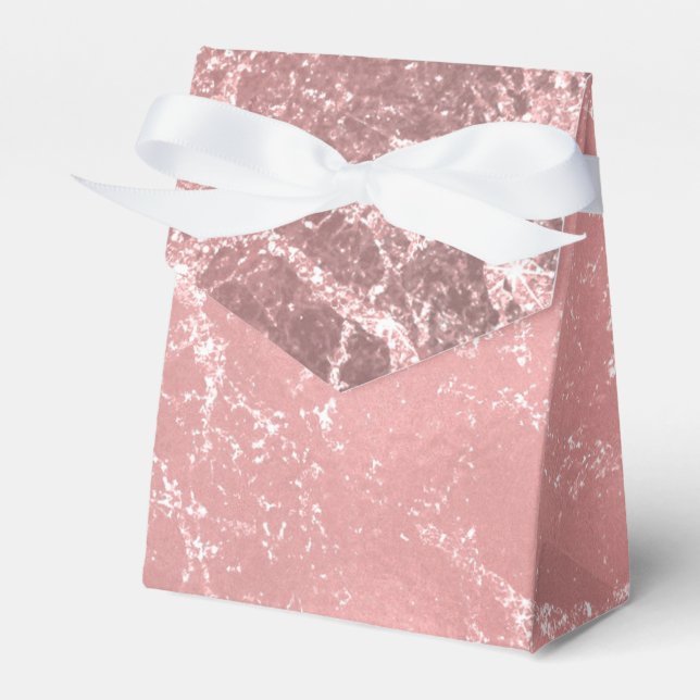 Rosa Guld Rosa Modern Trendig Glamour Marmor Chic Presentaskar (Framsidan Sidan)