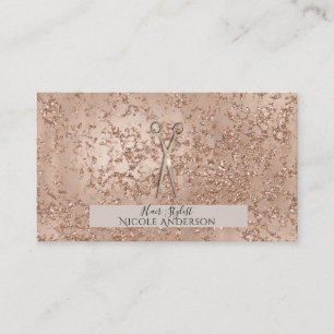 Rosa Guld Rosa Spricklande Glittrande Sax Stylist Visitkort