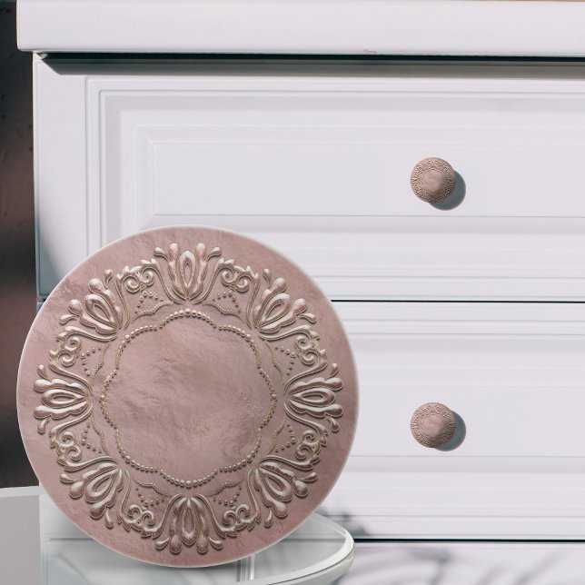 Rosa Guld Rosett Dekorativ Ram Knopp (Skapare uppladdad)