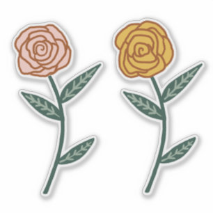 Rosa & Guld Rosor Klistermärken