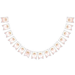 Rosa Guld Royal Krona Princess Grattis på födelsed Vimplar