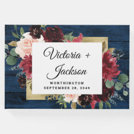 Rosa Guld Rustic Bröllop Gästböcker