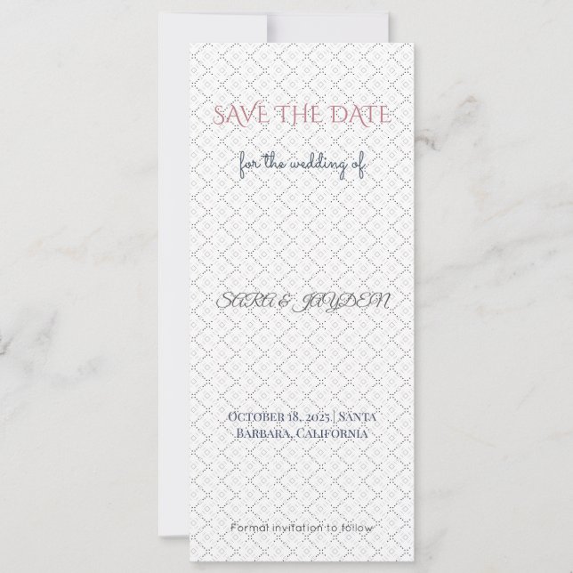 Rosa & Guld Save the Date | Fotomal模板 -> Rosa & Gu Spara Datumet (Framsida)