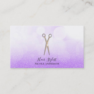 Rosa Guld Saxar Lila Glitter Hårstylist Visitkort