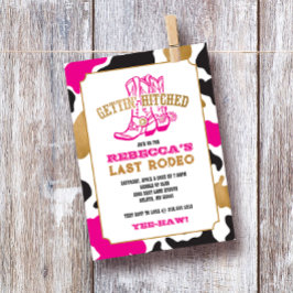 Rosa Guld Sista Rodeo Bachelorette-partiets inbjud Inbjudningar