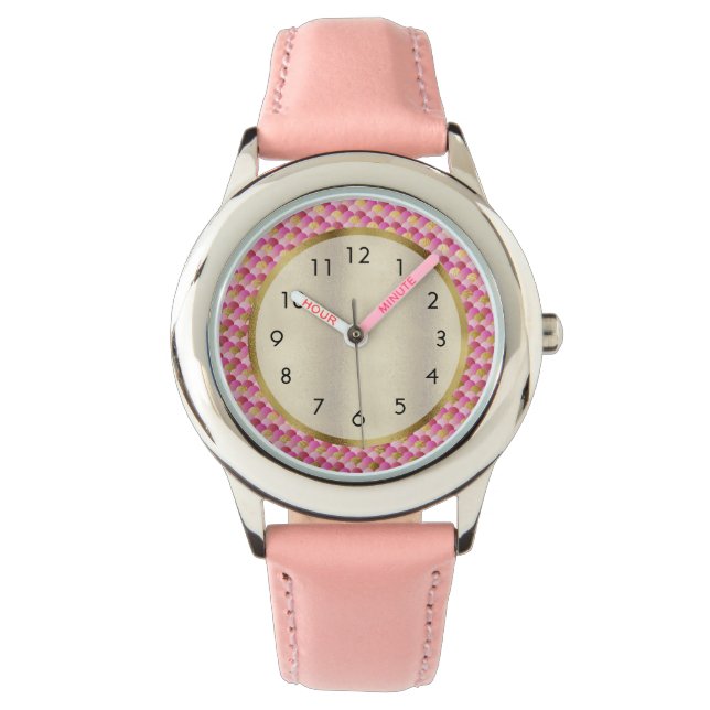 Rosa Guld Självskalor Armbandsur (Framsida)