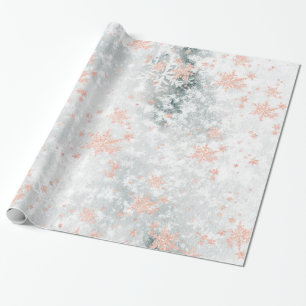 Rosa Guld Snöflingor, fryst Sjö Ice Presentpapper