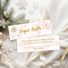 Rosa Guld Snowflake Girl Baby Shower Raffle Mini Visitkort