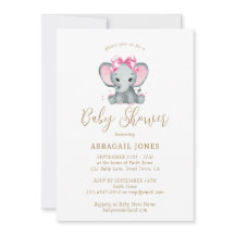 Rosa Guld Söt Elefant Elegant Bebis Shower