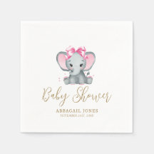 Rosa Guld Söt Elefant Elegant Bebis Shower