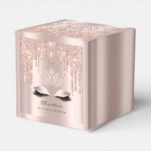 Rosa guld- Spark Quinceañeras för söt 16th möh Presentaskar