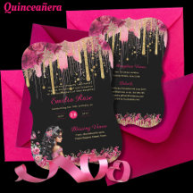 ROSA Guld Sparkles Quinceanera Dress Blommigt Ro
