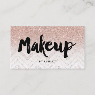 Rosa guld- sparre för Makeuptypografifaux Visitkort
