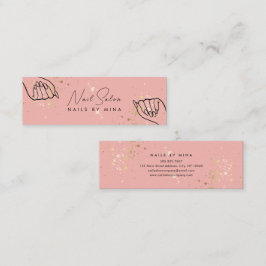 Rosa Guld Specks Hand Nail Salon Mini Visitkort