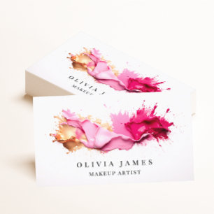 Rosa Guld Stänk Makeup Artist Cosmetics Beauty Bu Visitkort