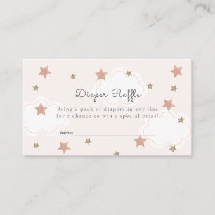 Rosa Guld Stars & Clouds Diaper Raffle Biljett Tilläggskort
