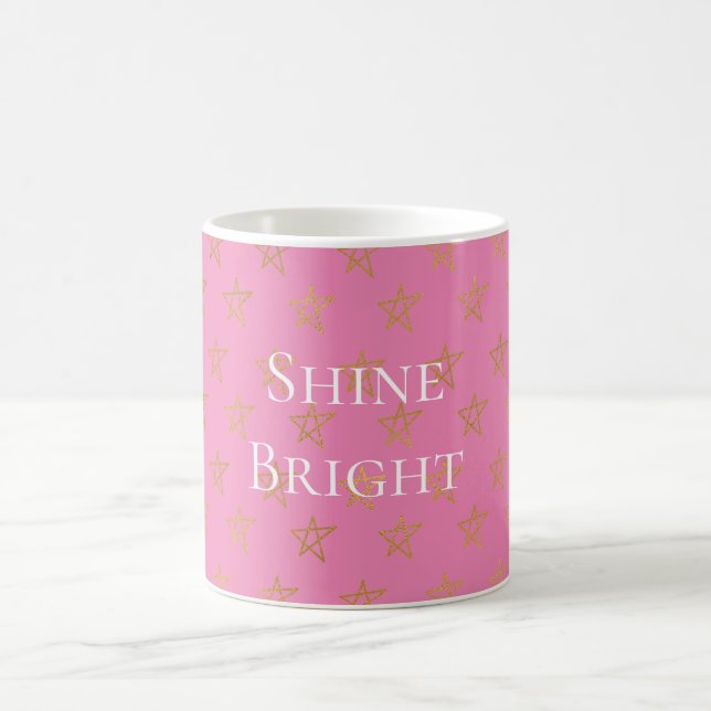 Rosa Guld Stars Shine Bright Kaffemugg (Center)