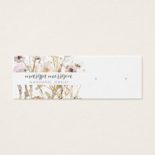 Rosa Guld Stud Earring Wildblomma Botanical Litet Visitkort