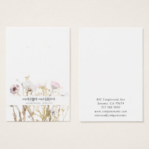 Rosa Guld Stud Earring Wildblomma Botanical Visitkort