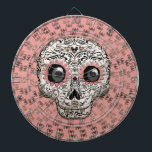 Rosa & Guld Sugar Skull & Cute Whimsical Hearearar Darttavla<br><div class="desc">anpassningsbarnas ritbord</div>