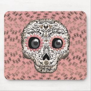 Rosa & Guld Sugar Skull & Cute Whimsical Hearwards Musmatta