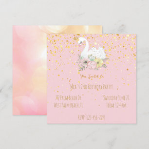 Rosa & Guld Svan Princess Flick kalas Inv