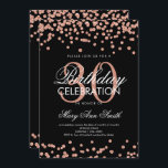 Rosa guld- svart för glitterkonfetti30års inbjudningar<br><div class="desc">För Fauxglitter för elegant 30års födelsedag svärtar rosa guld- konfettiar inbjudanmallen. Underbar för 30års födelsedagpartyn och mer!</div>