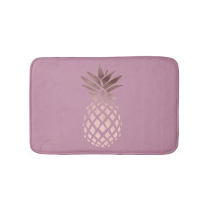 rosa guld- tropisk ananas för elegant chickfrikä badrumsmatta
