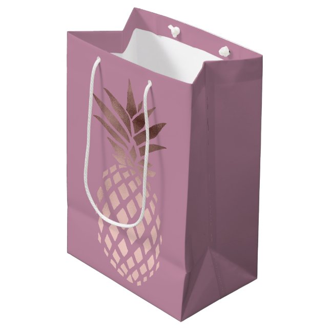 rosa guld- tropisk ananas för elegant chickfrikänd (Framsidan Vinklad)