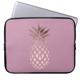 rosa guld- tropisk ananas för elegant chickfrikänd laptop sleeve