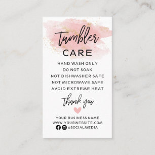 Rosa Guld Tumbler Care Instructions Visitkort