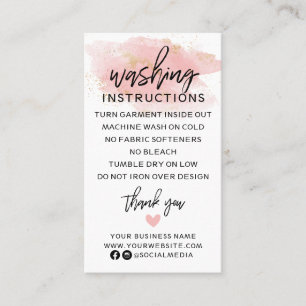 Rosa Guld Tvättande instruktioner Clothing Shirt C Visitkort