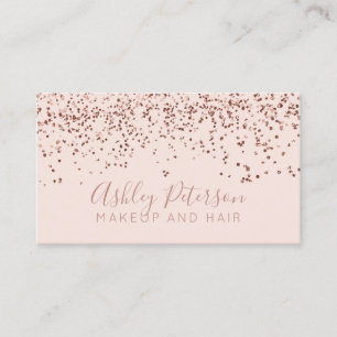 Rosa guld- typografi för makeup för visitkort