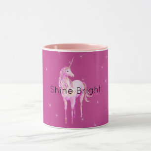 Rosa Guld Unicorn Gnistra Mugg