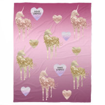 Rosa Guld Unicorn Hearts Ombre