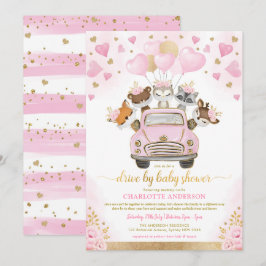 Rosa Guld Valentines Woodland Drive by Baby Shower Inbjudningar