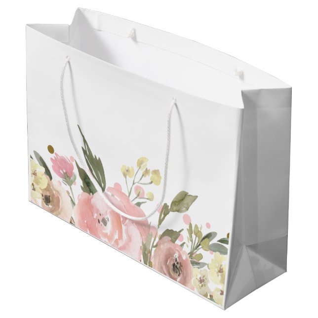 Rosa Guld Vattenfärg Blommig (Baksidan Vinklad)