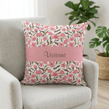 Rosa Guld Vattenfärg Vildblomma Monogram Namn