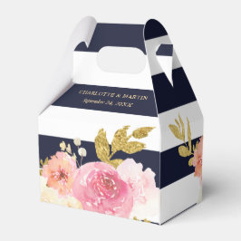 Rosa, Guld, vattenfärgen Blommigt Bröllop Presentaskar