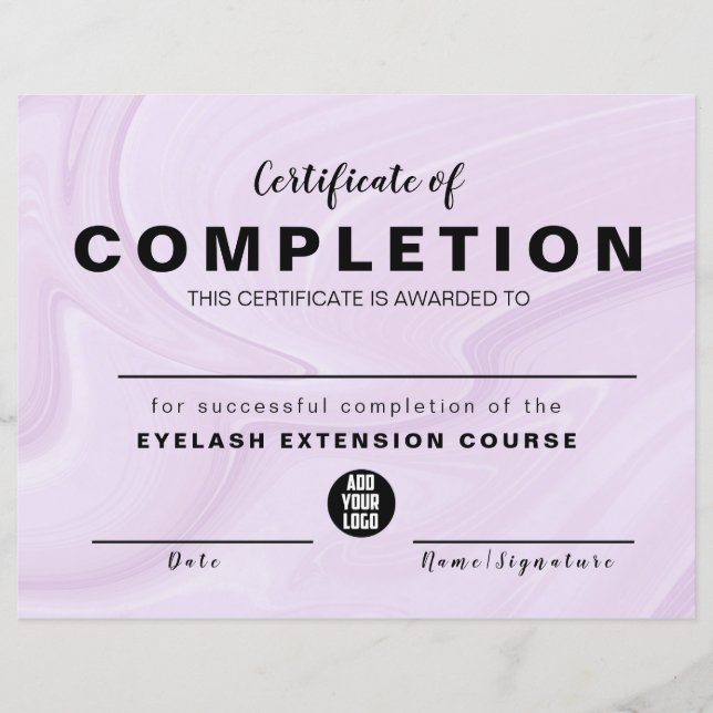 Rosa Guld vattenfärgscertifikat för  - ifyllande (Framsida)