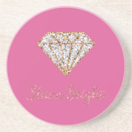 Rosa Guld Vit Glitter Diamant Underlägg