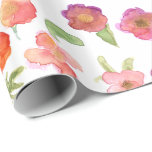Rosa Guld Watercolor Blommigt Presentpapper<br><div class="desc">Rosa Guld Watercolor Blommigt</div>