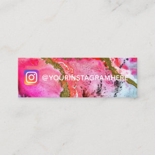 Rosa Guld Watercolor Paint Social Media Instagram Mini Visitkort