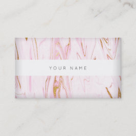 Rosa Guld White Marble Vip Abstrakt Visitkort