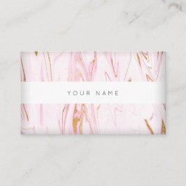 Rosa Guld White Marble Vip Abstrakt Visitkort